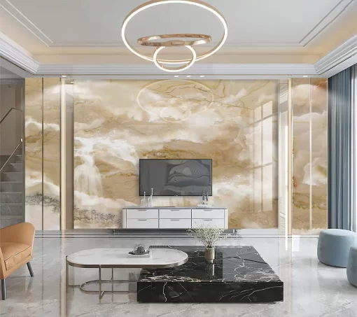 Tranh pvc tráng gương ốp tường vân đá TC1141