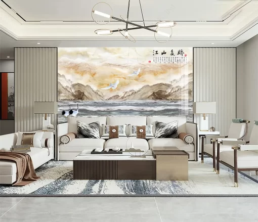 Tranh pvc tráng gương ốp tường vân đá TC1142