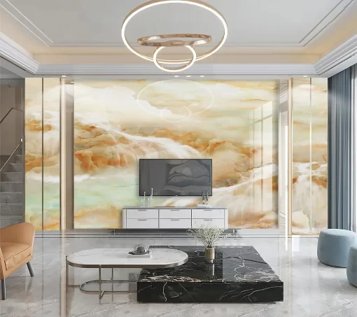 Tranh pvc tráng gương ốp tường vân đá TC1144