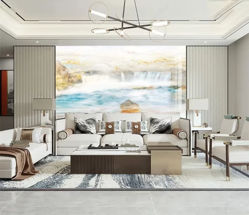 Tranh pvc tráng gương ốp tường vân đá TC1148