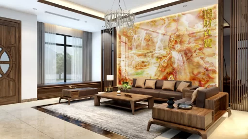 Tranh pvc tráng gương ốp tường vân đá TC1150