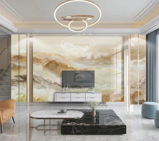 Tranh pvc tráng gương ốp tường vân đá TC1152