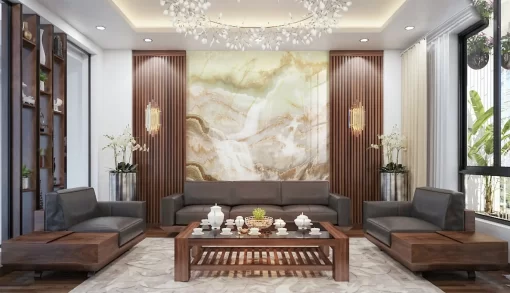 Tranh pvc tráng gương ốp tường vân đá TC1153