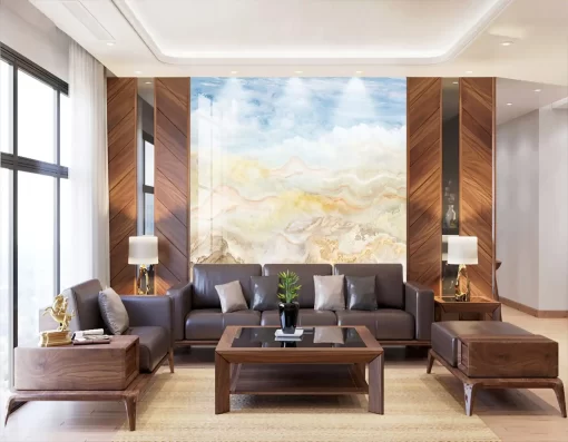 Tranh pvc tráng gương ốp tường vân đá TC1154