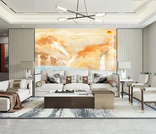 Tranh pvc tráng gương ốp tường vân đá TC1156