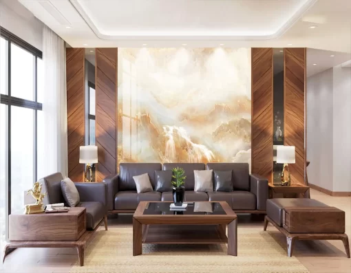 Tranh pvc tráng gương ốp tường vân đá TC1160