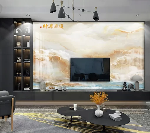 Tranh pvc tráng gương ốp tường vân đá TC1161