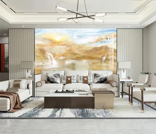 Tranh pvc tráng gương ốp tường vân đá TC1163