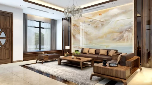 Tranh pvc tráng gương ốp tường vân đá TC1167