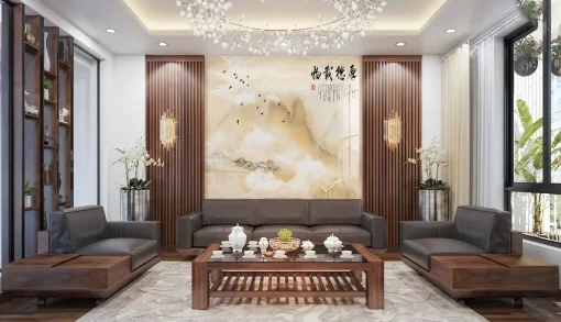 Tranh pvc tráng gương ốp tường vân đá TC1169