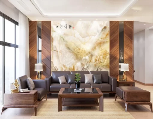 Tranh pvc tráng gương ốp tường vân đá TC1170