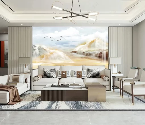 Tranh pvc tráng gương ốp tường vân đá TC1173