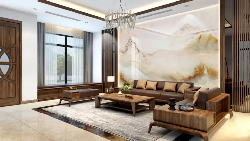 Tranh pvc tráng gương ốp tường vân đá TC1181