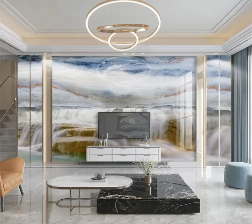 Tranh pvc tráng gương ốp tường vân đá TC1188