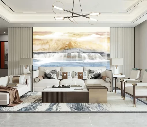 Tranh pvc tráng gương ốp tường vân đá TC1189