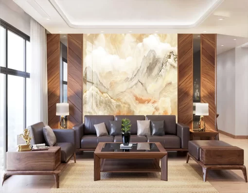 Tranh pvc tráng gương ốp tường vân đá TC1190