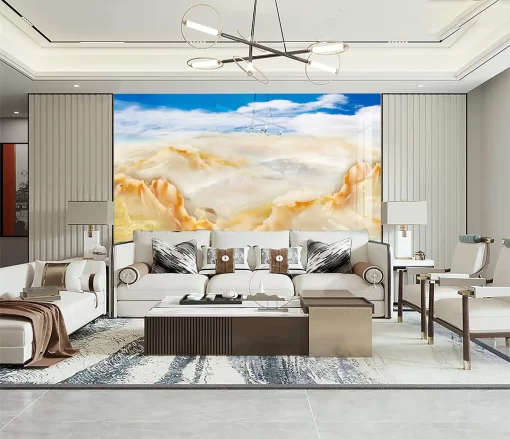 Tranh pvc tráng gương ốp tường vân đá TC1193