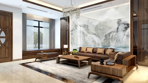 Tranh pvc tráng gương ốp tường vân đá TC1194