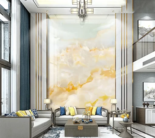 Tranh pvc tráng gương ốp tường vân đá thông tầng TC1198