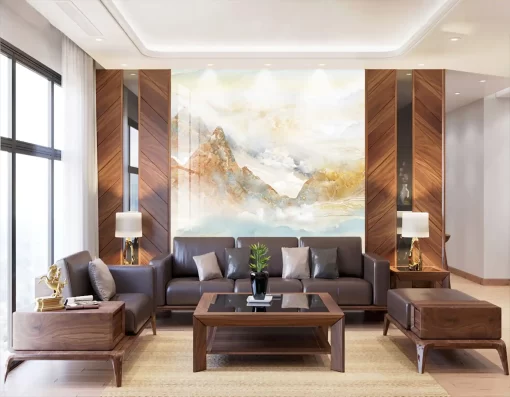 Tranh pvc tráng gương ốp tường vân đá TC1202