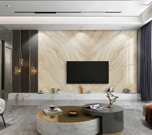 Tranh pvc tráng gương ốp tường vân đá đối xứng TC982