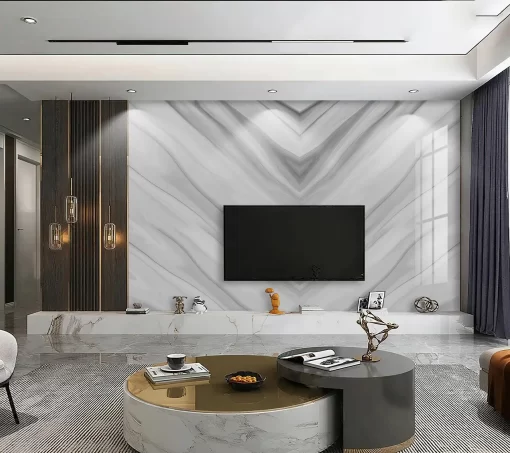 Tranh pvc tráng gương ốp tường vân đá đối xứng TC984