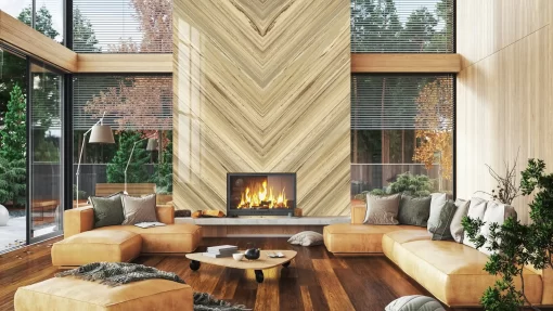 Tranh pvc tráng gương ốp tường vân đá đối xứng thông tầng TC986