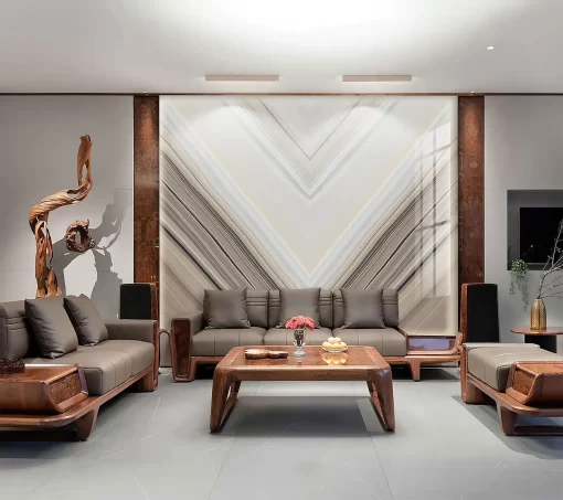 Tranh pvc tráng gương ốp tường vân đá đối xứng TC988