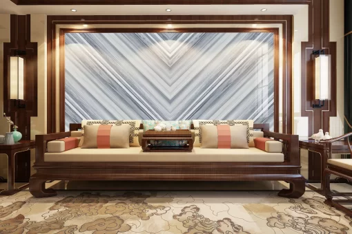 Tranh pvc tráng gương ốp tường vân đá đối xứng TC990