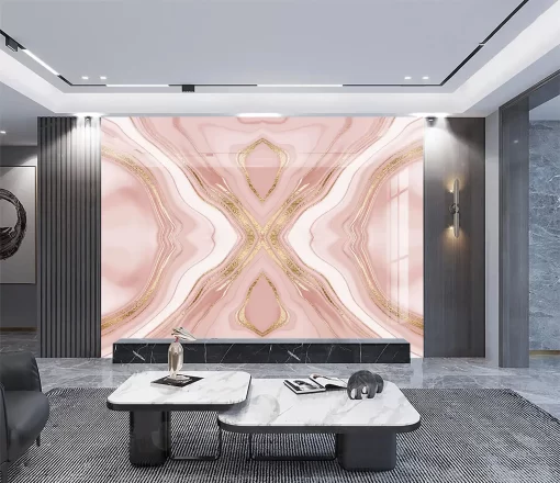 Tranh pvc tráng gương ốp tường vân đá đối xứng TC994