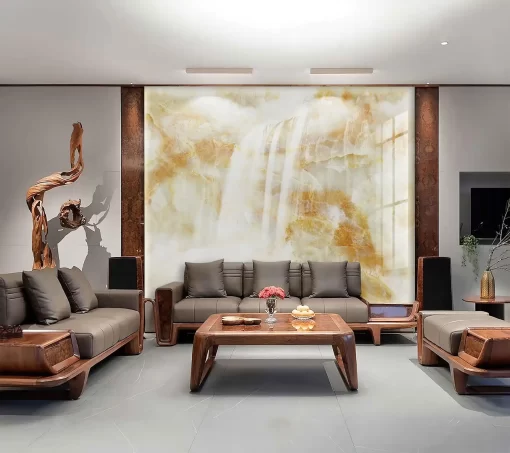 Tranh pvc tráng gương ốp tường vân đá TC1206