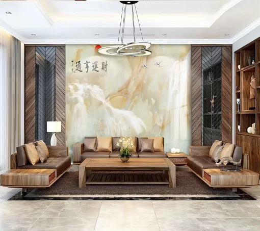 Tranh pvc tráng gương ốp tường vân đá TC1216