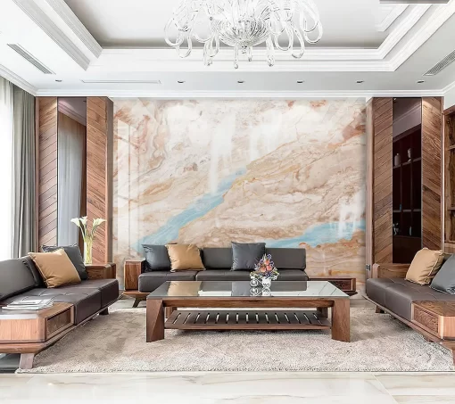 Tranh pvc tráng gương ốp tường vân đá TC1217