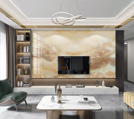 Tranh pvc tráng gương ốp tường vân đá TC1218