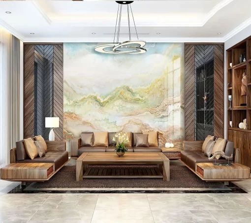 Tranh pvc tráng gương ốp tường vân đá TC1228