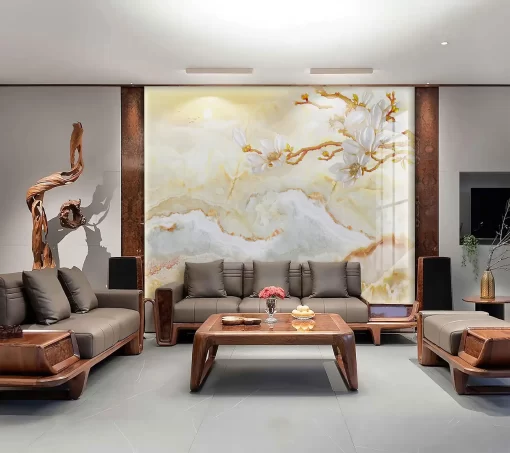 Tranh pvc tráng gương ốp tường vân đá TC1230