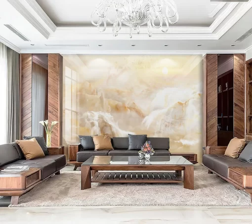 Tranh pvc tráng gương ốp tường vân đá TC1241