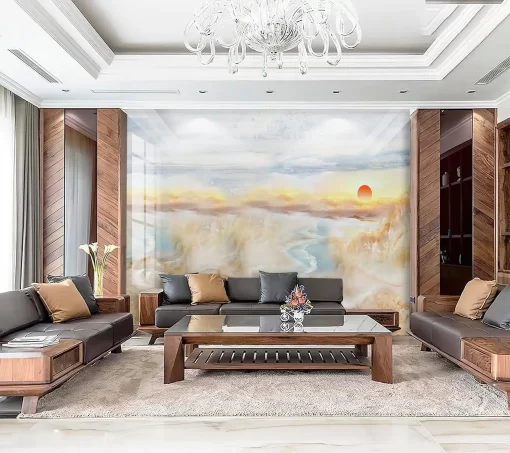 Tranh pvc tráng gương ốp tường vân đá TC1245