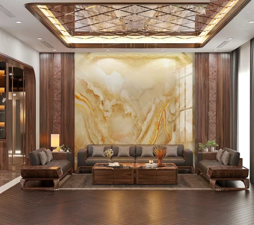 Tranh pvc tráng gương ốp tường vân đá TC1246