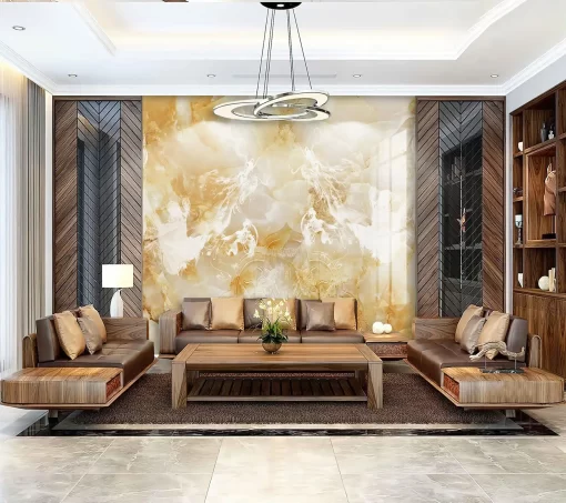 Tranh pvc tráng gương ốp tường vân đá TC1256