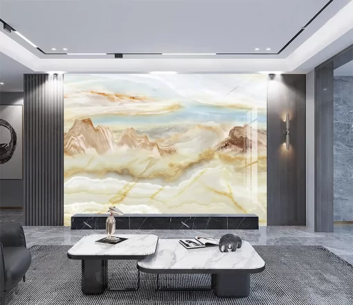 Tranh pvc tráng gương ốp tường vân đá TC1262