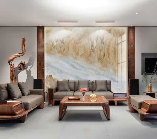 Tranh pvc tráng gương ốp tường vân đá TC1263