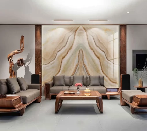 Tranh pvc tráng gương ốp tường vân đá đối xứng TC996