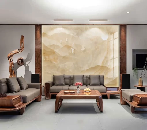 Tranh pvc tráng gương ốp tường vân đá TC1268