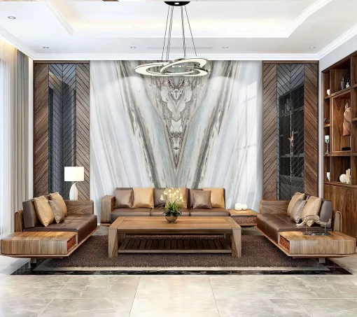 Tranh pvc tráng gương ốp tường vân đá đối xứng TC999