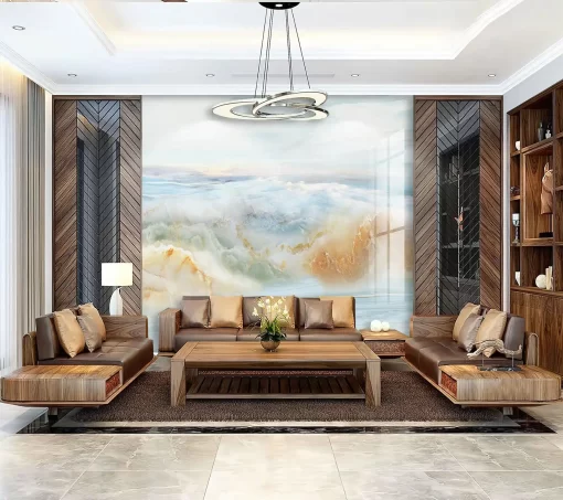 Tranh pvc tráng gương ốp tường vân đá TC1276