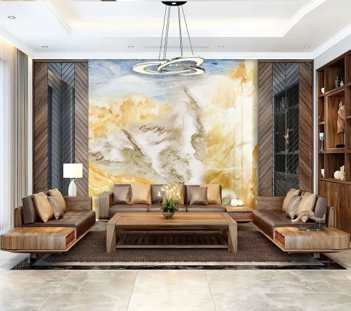 Tranh pvc tráng gương ốp tường vân đá TC1280