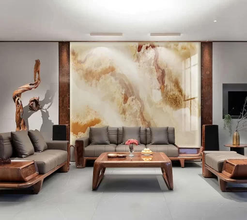 Tranh pvc tráng gương ốp tường vân đá TC1284