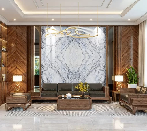 Tranh pvc tráng gương ốp tường vân đá đối xứng TC1003