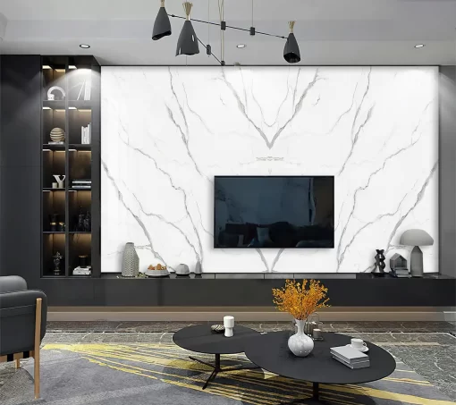 Tranh pvc tráng gương ốp tường vân đá đối xứng TC1008